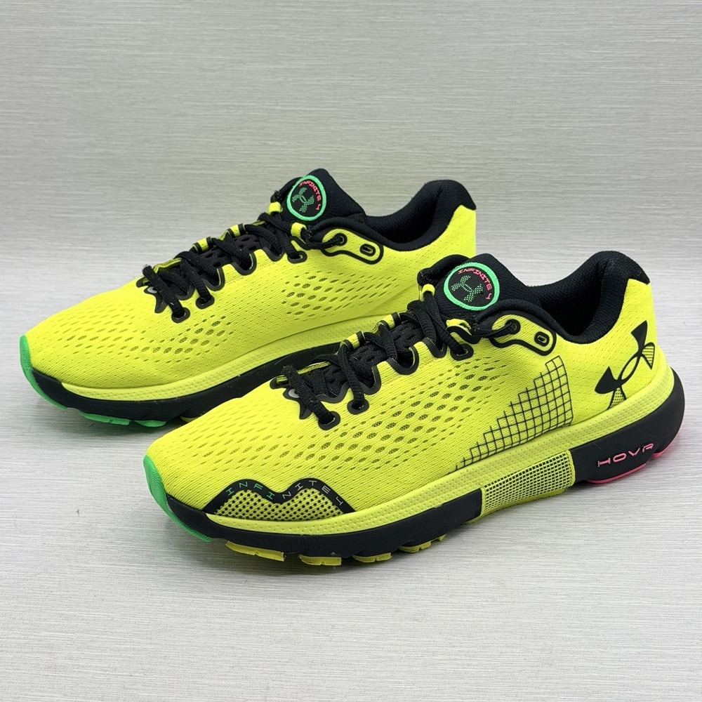 Under Armour HOVR Infinite 4 Men's 9 Running Shoes Yellow Ray Pink Volt Athletic